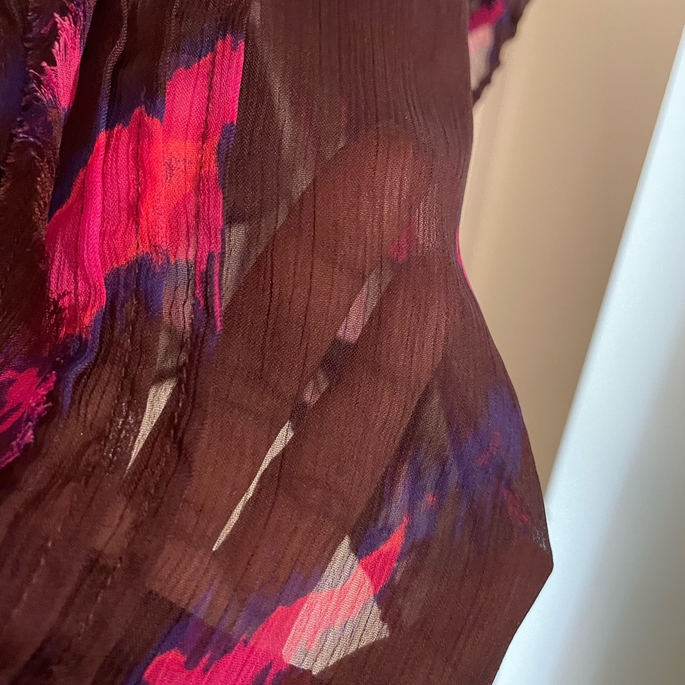 Express Womens Shear Boho Tie Dye Print Blouse size S/P - Picture 3 of 8